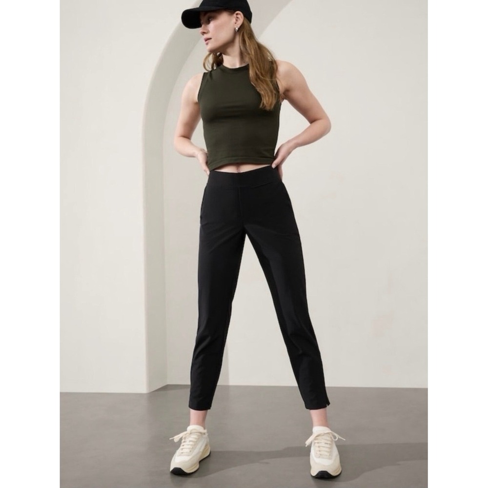 Athleta Brooklyn Ankle Pants Black Tall Size 16 Travel Work Stretch